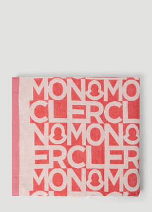 Moncler Logo Print Beach Towel Red mon0252029