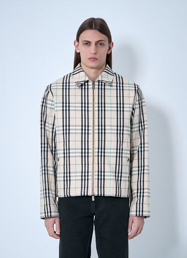 Burberry Check Cotton Harrington Jacket Brown bur0159012