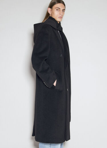 MM6 Maison Margiela Wool-Blend Coat With Detachable Snood Black mmm0154001