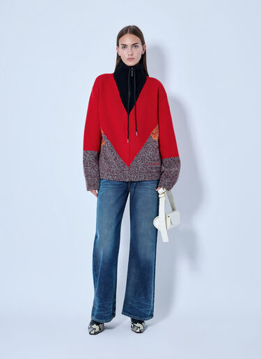 LN-CC® - Marni: Zippered Knit Sweater - Red Marni Zippered Knit Sweater Red mni0266002
