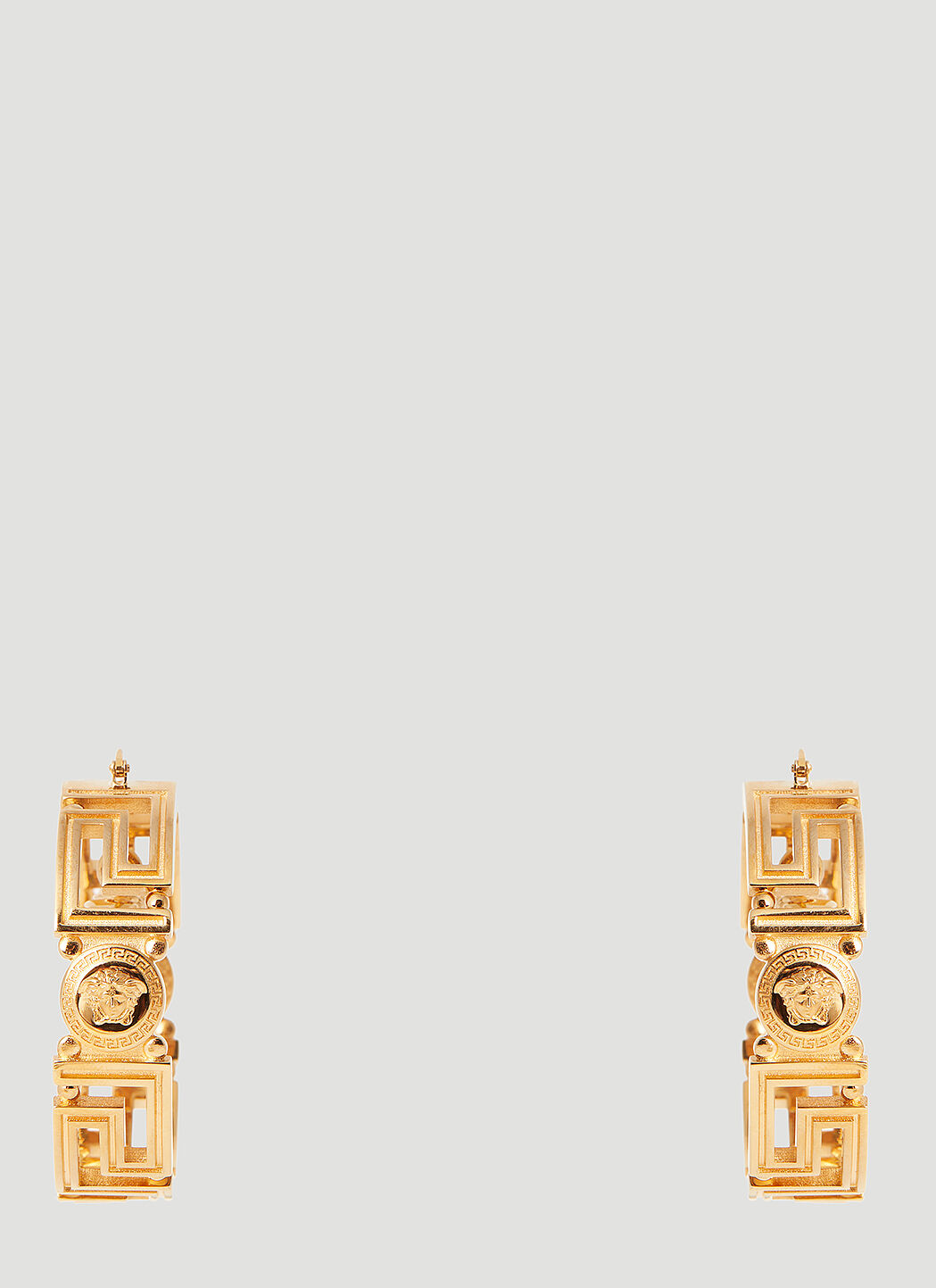 Versace Greca Loop Earrings Black ver0255031