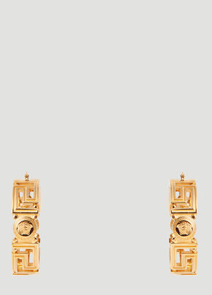 Versace Greca Loop Earrings Black ver0255031