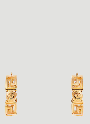 Greca Loop Earrings Versace Greca Loop Earrings Gold ver0255037