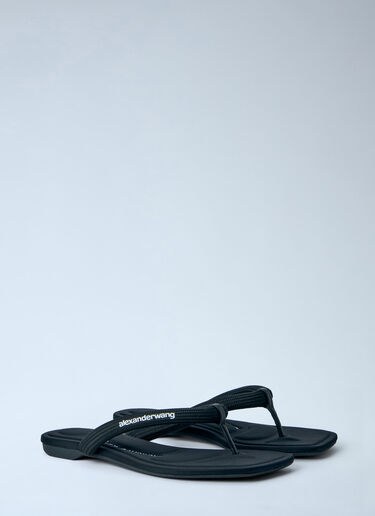 Alexander Wang Jenna Tubular Flat Thong Sandals Black awg0264015
