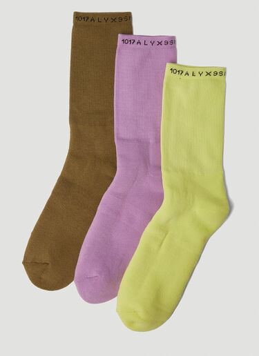 1017 ALYX 9SM Three Pack Logo Socks Multicolour aly0150020