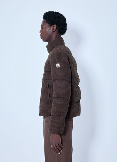 Moncler Oronte Cotton Flannel Short Down Jacket Brown mon0166027