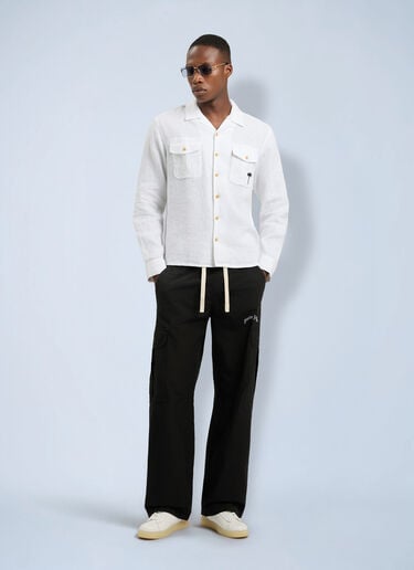 Palm Angels Palm Tree Bowling Shirt White pma0166004