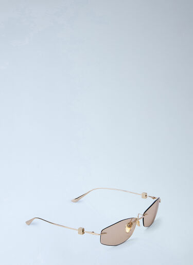 LN-CC® - Balenciaga: Nano D-Frame Sunglasses - Gold Balenciaga Nano D-Frame Sunglasses Gold bal0265049