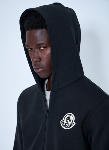 LN-CC® - Moncler: Zip Hoodie with Logo Patch - Black Moncler Zip Hoodie with Logo Patch Black mon0165023