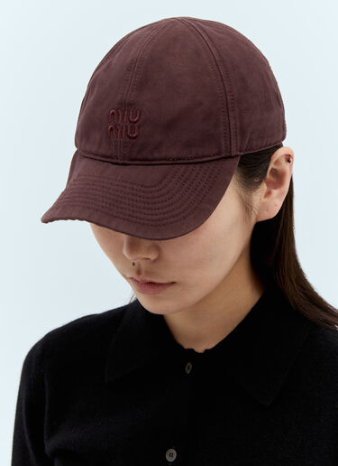 Miu Miu Drill Baseball Cap Burgundy miu0257020