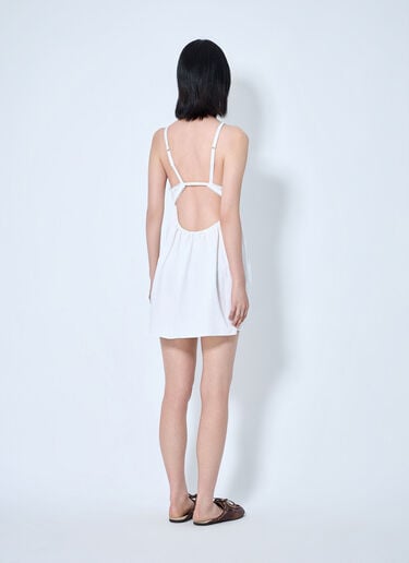 LN-CC® - Miu Miu: Slubbed Poplin and Eyelet Lace Mini Dress - White Miu Miu Slubbed Poplin and Eyelet Lace Mini Dress White miu0265001