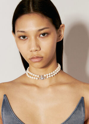 Vivienne Westwood Graziella Pearl Choker Necklace Silver vww0256020