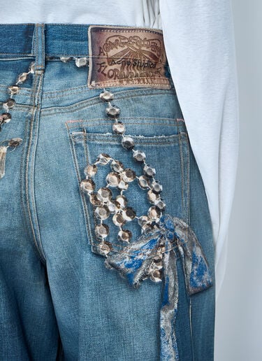 Acne Studios Printed Jeans Blue acn0263008