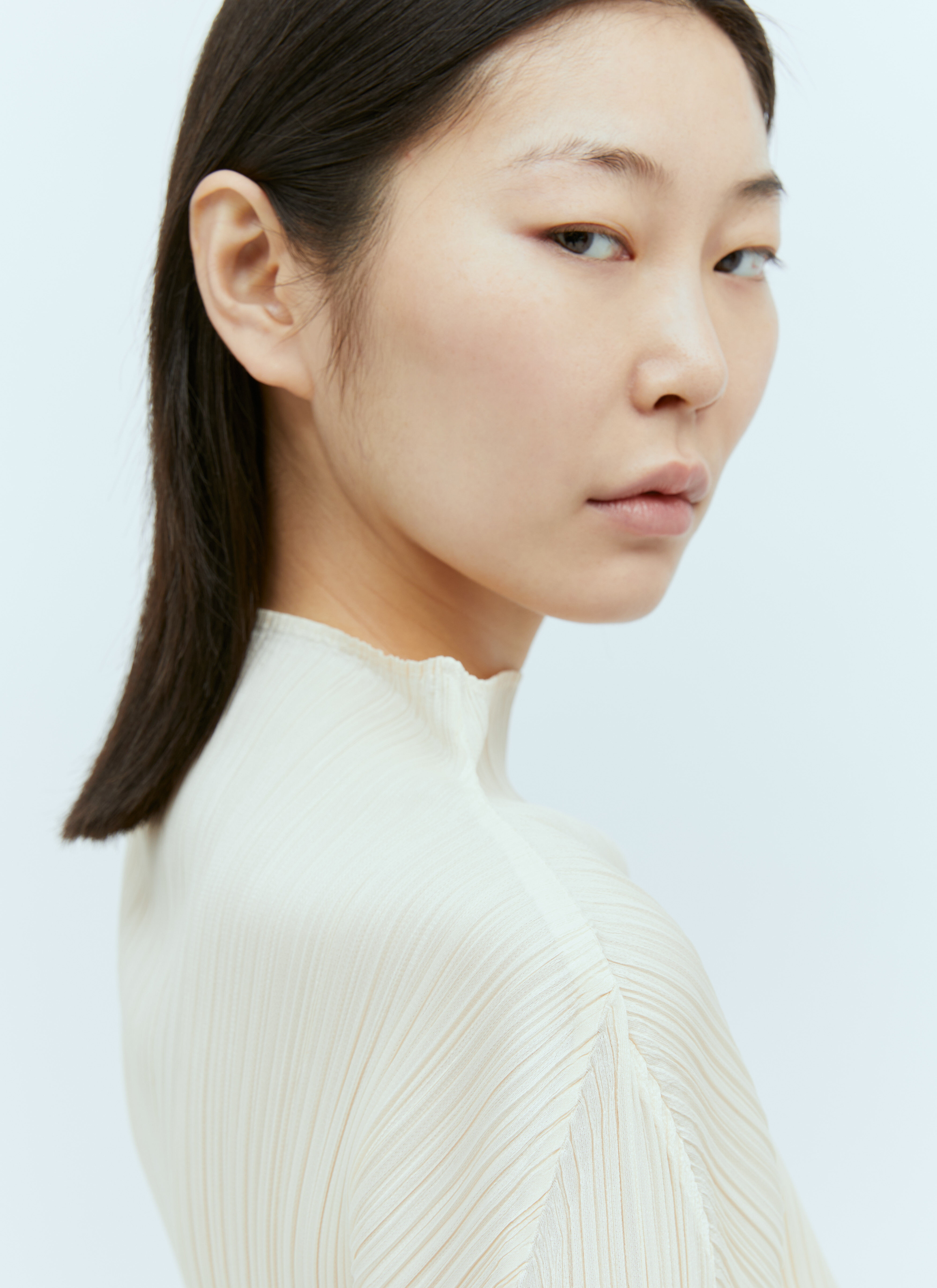 Pleats Please Issey Miyake Women's' Pleated Long Sleeve Top in