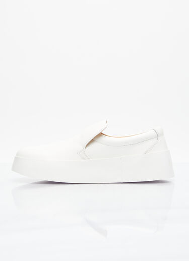 JW Anderson Leather Slip-On Sneakers White jwa0254013
