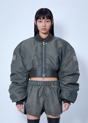 Rick Owens Micro Secchia Washed Bomber Jacket Grey ric0266003