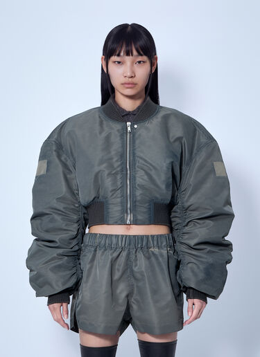 LN-CC® - Rick Owens: Micro Secchia Washed Bomber Jacket - Grey Rick Owens Micro Secchia Washed Bomber Jacket Grey ric0266003