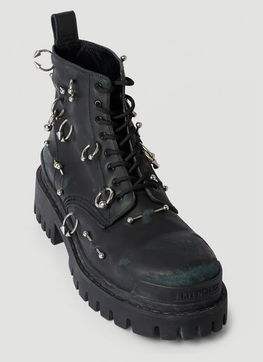 Balenciaga Strike 20mm Pierced Boots Black bal0154033