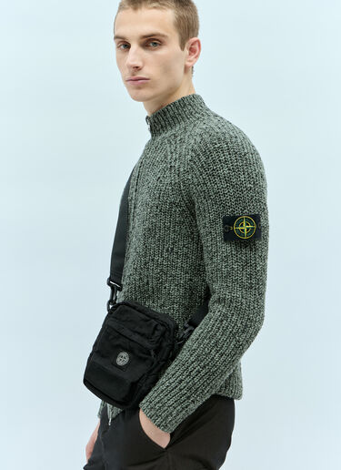 Stone Island Logo Patch Crossbody Bag Black sto0156119