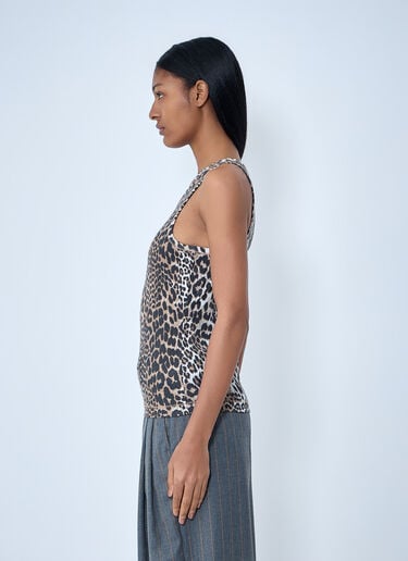 GANNI Rib Tank Top Brown gan0263032