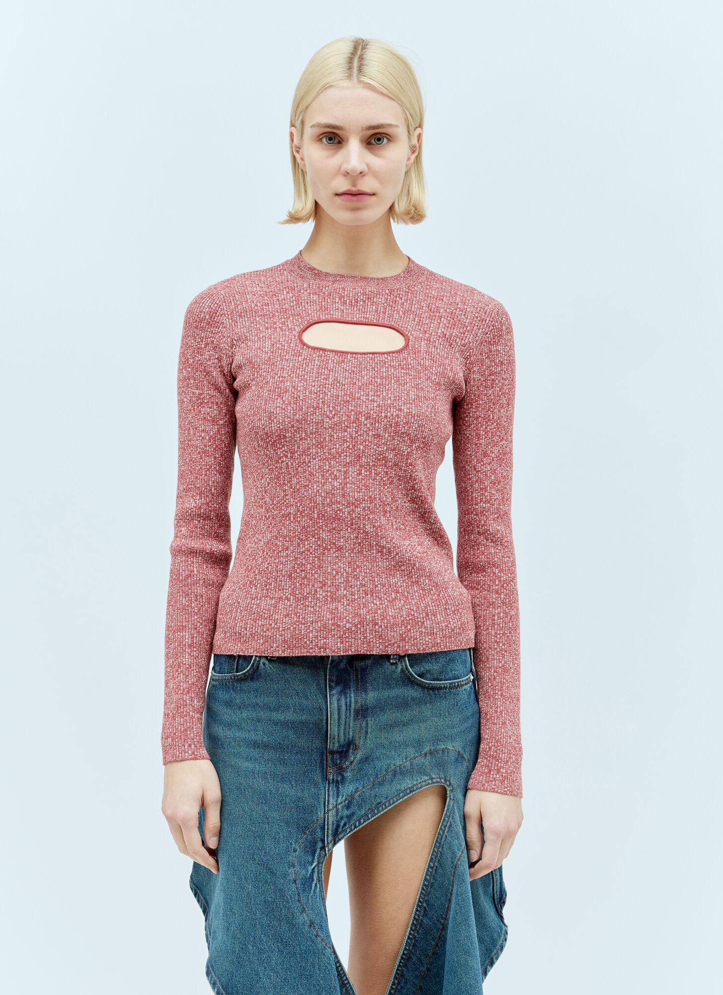 Shop Jw Anderson Chest Cut-out Top In Red
