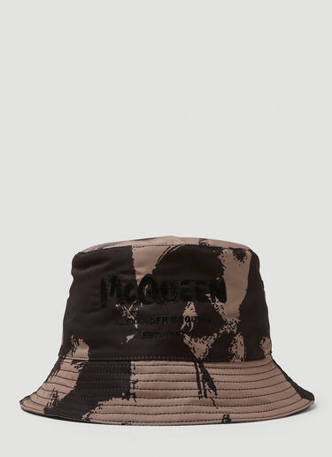 Alexander McQueen グラフィティ バケットハット ブラウン amq0149054