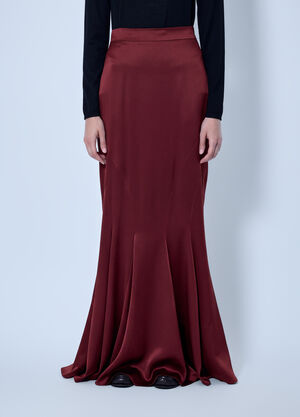 Max Mara Satin Maxi Skirt Red max0266210