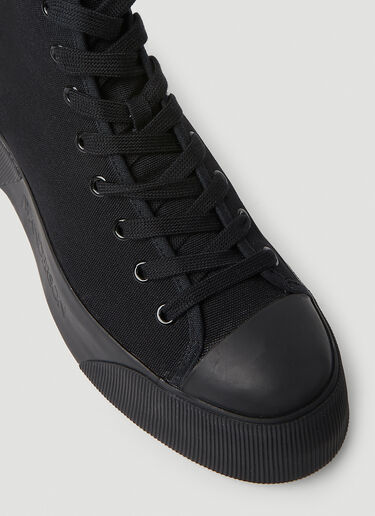 JW Anderson Logo Embroidered High Top Sneakers Black jwa0151003