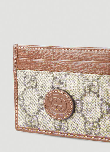 Gucci GG Logo Patch Supreme Cardholder Beige guc0147141