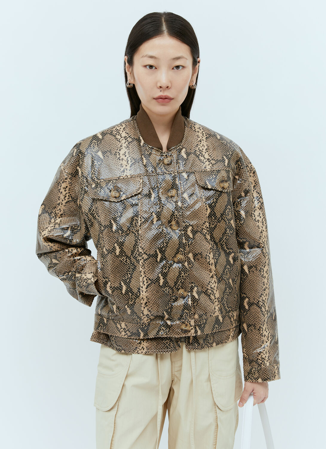 Shop Rejina Pyo Wells Bomber Jacket In Beige