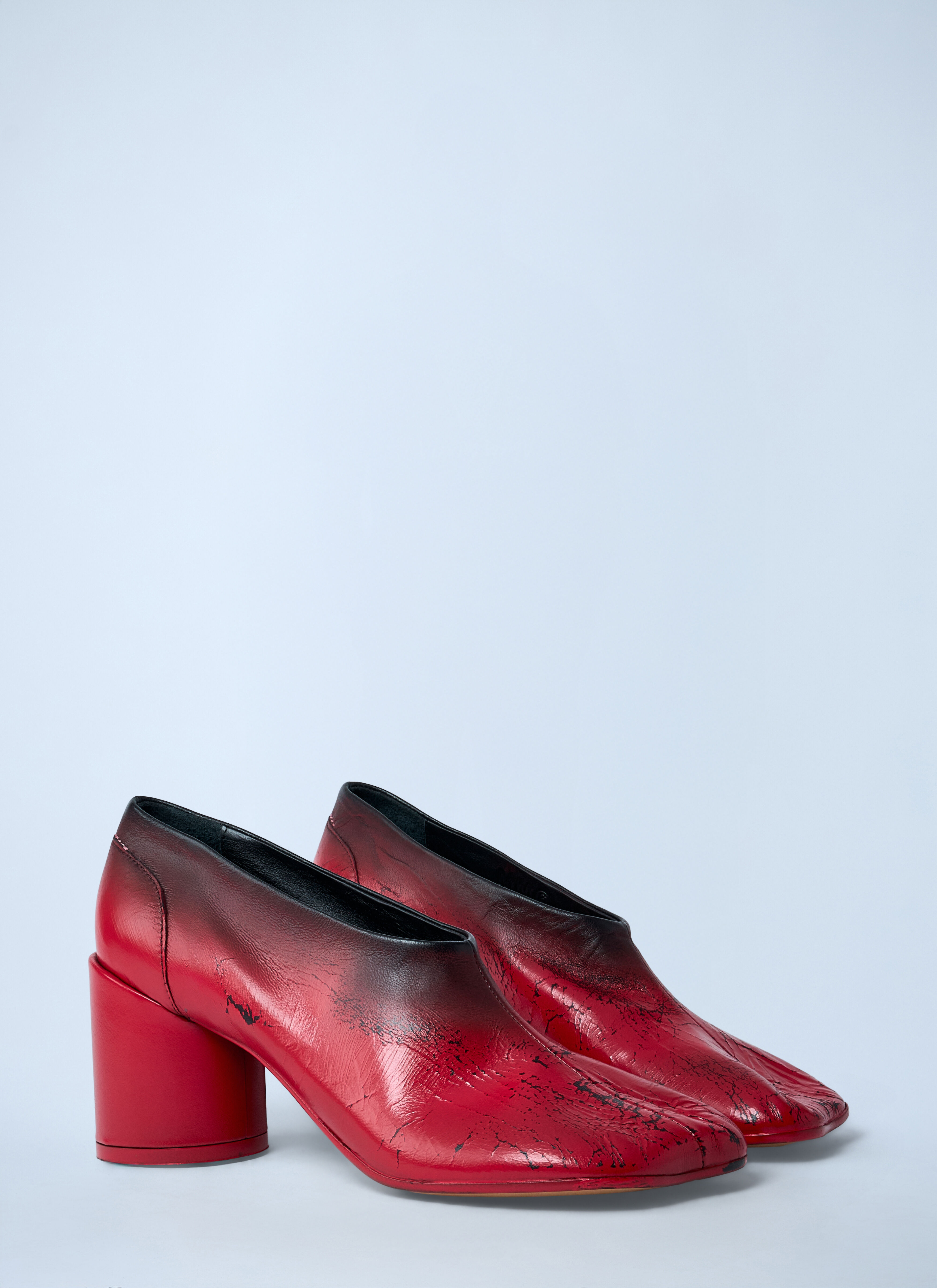 MM6 Maison Margiela Women's' Distressed Court Shoes in Red | LN-CC®