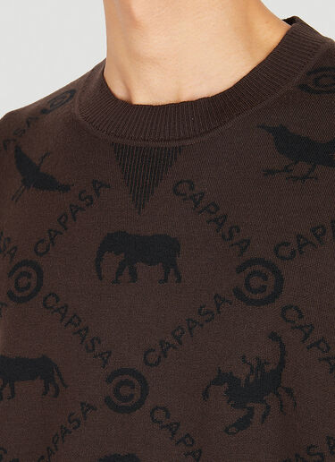 Capasa Milano Jacquard Logo Sweater Brown cps0150009