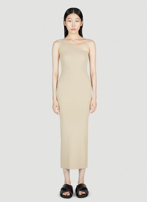 TOTEME One-Shoulder Ribbed Dress Blue tot0254013