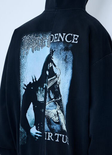 Vetements Cof Cut-Up Zip-Up Hooded Sweatshirt Black vet0162001