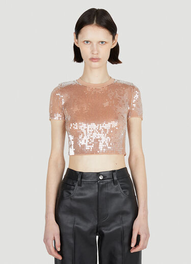 Alexander Wang Sequin T-Shirt Beige awg0252008