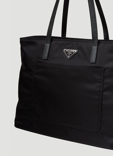 Re Nylon Small Tote Bag in Black - Prada