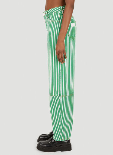 GANNI Striped Pants Green gan0251083