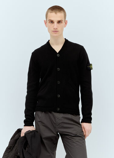 Stone Island Logo Patch Cardigan Black sto0156089