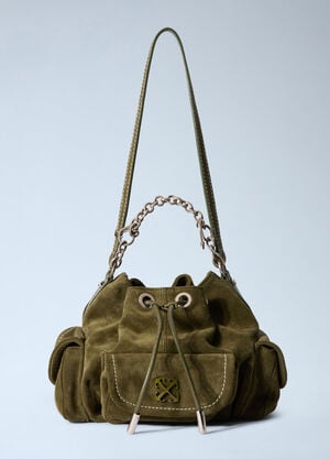 Off-White Dumbo.B Suede Bucket Bag Green ofw0262074