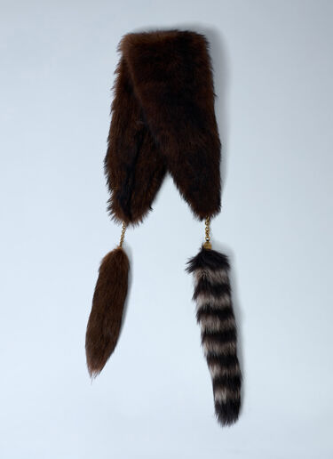 Treasure Tails Shearling Scarf Chloé Treasure Tails Shearling Scarf Brown chl0262016