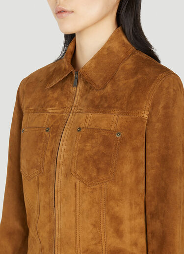 Saint Laurent Suede Jacket Brown sla0251014