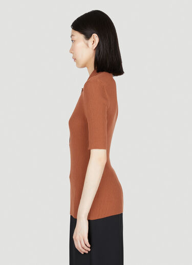 Danae Ribbed Polo Shirt A.P.C. Danae Ribbed Polo Shirt Brown apc0253003
