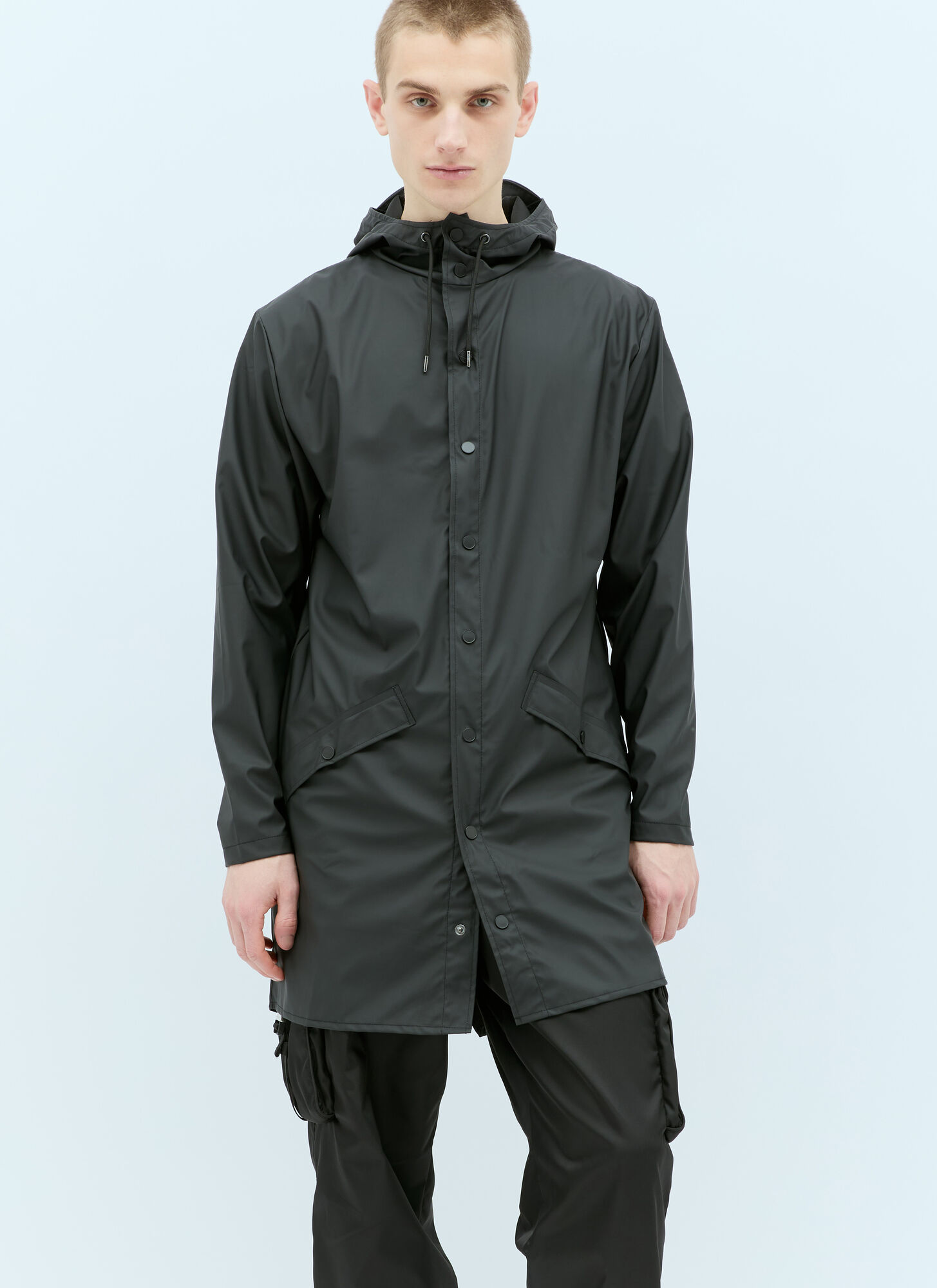Shop Rains Lightweight Long Jacket In Black