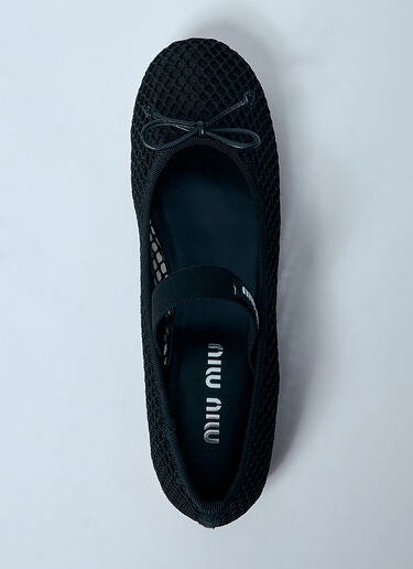 Miu Miu Mesh Ballerina Flats Black miu0259023