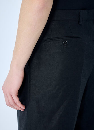 Dolce & Gabbana Linen Tailored Shorts Black dol0160006