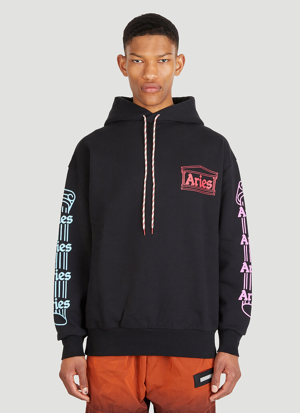 Aries Column Hooded Sweatshirt in Black LN CC