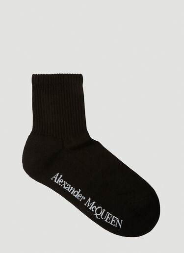 Alexander McQueen Graffiti Sports Socks Black amq0248040