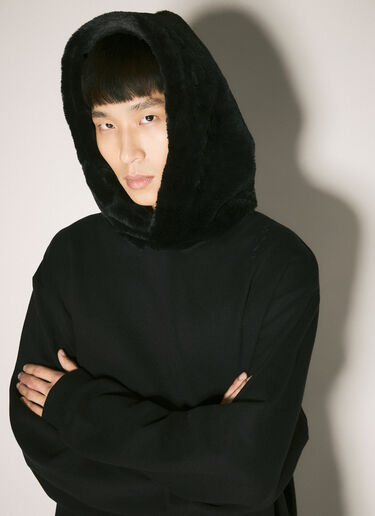 Marni Faux-Fur Hood Sweatshirt Black mni0158002