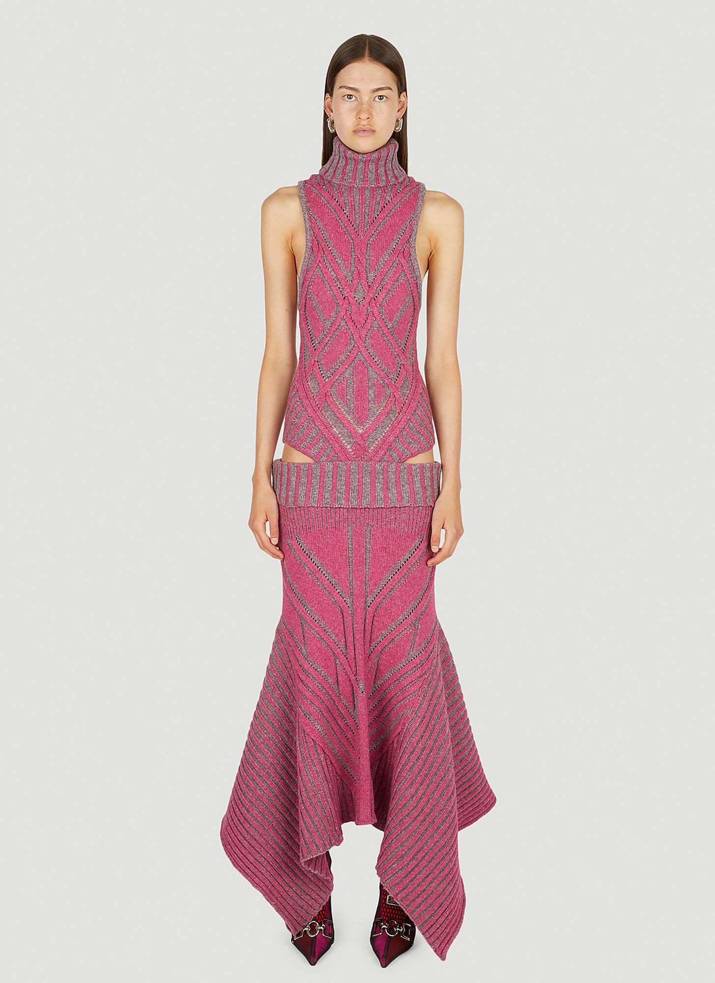 Paolina Russo Warrior Cut Out Dress In Pink