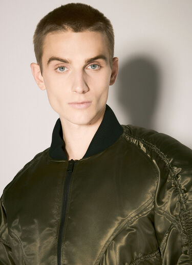 Mugler Satin Bomber Jacket Green mug0158002